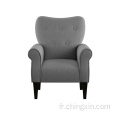 Chaises de salon en tissu gris